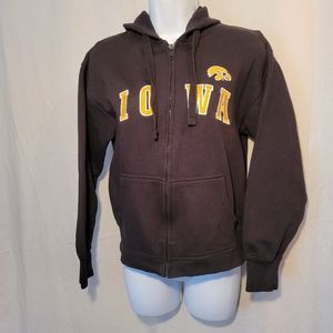 Black With Gold Embroidered IOWA Hooded Jacket
